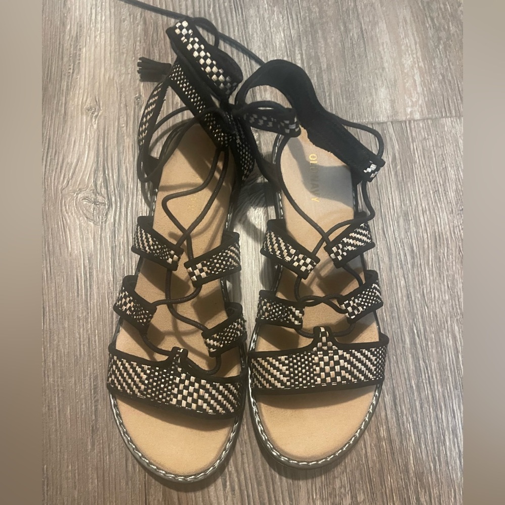 Black and brown gladiator sandal